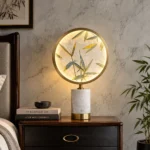 Brass Cloisonné Enamel Table Lamp | Modern Chinese Marble LED Lighting Fixture - Image 6