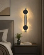 Minimalist Rotatable LED Wall Light in Black and Brushed Silver - Image 5