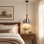 Black Ivory Fabric Pendant Light | Handmade Design - Image 3