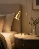 Adjustable Brass Table Lamp | Modern LED Reading Desk Light - Image 3