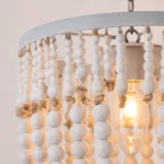 Rustic Boho Wooden Beaded Chandelier for Dining Room and Living Room - Image 5