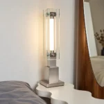 Modern Glass Column Table Lamp | Minimalist LED Bedside Lighting Fixture - Image 5