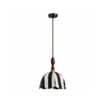 Black Ivory Fabric Pendant Light | Handmade Design