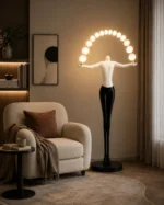 Sculptural Human Figure LED Floor Lamp | Art Lighting - Image 2