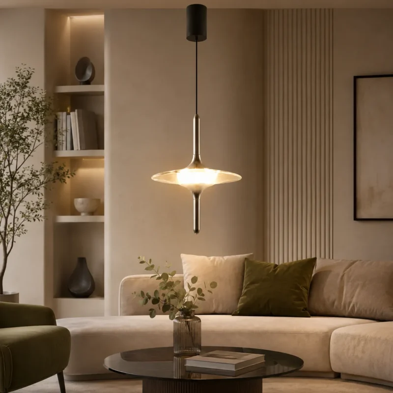 Modern Crystal Pendant Light | Minimalist LED Ceiling Lighting Fixture - Image 2