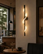 Modern LED Spiral Wall Light | Brass Wall Sconce - Image 2