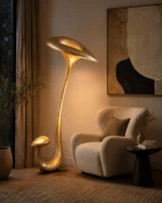 Organic Sculptural Cement LED Floor Lamp | Modern Lighting - Image 2