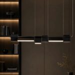 Black Geometric Linear LED Pendant Light - Image 5