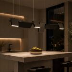 Black Geometric Linear LED Pendant Light - Image 3