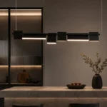 Black Geometric Linear LED Pendant Light - Image 4
