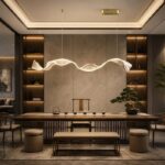 Wave Gold Linear LED Pendant Light | Sculptural Lighting - Image 4