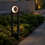 Molde Black Halo Outdoor Bollard Light for Garden Pathway Lighting - Image 5