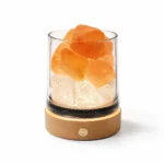Aroma Stone Bedside Lamp | USB LED Night Light with Wooden Base