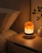 Aroma Stone Bedside Lamp | USB LED Night Light with Wooden Base - Image 4