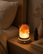 Aroma Stone Bedside Lamp | USB LED Night Light with Wooden Base - Image 3