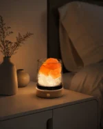 Aroma Stone Bedside Lamp | USB LED Night Light with Wooden Base - Image 2