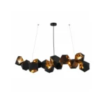 Black Gold Geometric Pendant Light | Polygon Chandelier