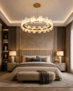 Natural Alabaster Ring Chandelier | Luxury LED Pendant Light - Image 3