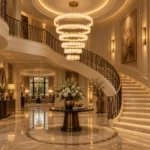 Luxury Alabaster Ring Chandelier | Brass LED Pendant Light - Image 5