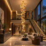 Floral Spiral Chandelier | Luxury Copper Vine Pendant Light - Image 6