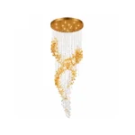 Luxury Spiral Crystal Chandelier | Golden Cascade Pendant Light