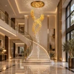 Luxury Spiral Crystal Chandelier | Golden Cascade Pendant Light - Image 4