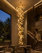 Floral Spiral Chandelier | Luxury Copper Vine Pendant Light - Image 3