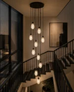 Luxury Alabaster Staircase Chandelier | Stone Pendant Light - Image 4