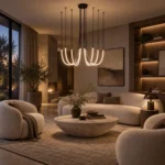 Modern U Shape LED Pendant Light | Black Linear Chandelier - Image 8