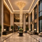 Luxury Brass Crystal Staircase Chandelier | Cascade Light - Image 2