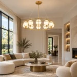 Modern Orb Ring Chandelier | Opal Glass Globe Light - Image 3