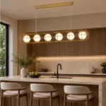 Modern Orb Ring Chandelier | Opal Glass Globe Light - Image 5
