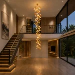 Floral Spiral Chandelier | Luxury Copper Vine Pendant Light - Image 4