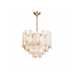 Luxury Alabaster Teardrop Chandelier | Brass Pendant Light