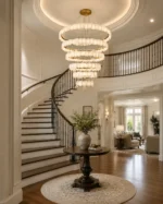 Luxury Alabaster Ring Chandelier | Brass LED Pendant Light - Image 5