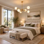 Modern 6-Light Glass Chandelier | Opal Globe Pendant - Image 2