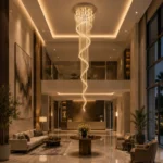 Luxury Crystal Waterfall Chandelier | Spiral LED Light - Image 3