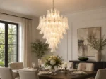 White Cloud Glass Chandelier | Luxury Glass Pendant Light - Image 3