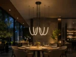 Modern U Shape LED Pendant Light | Black Linear Chandelier - Image 6