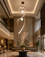 Luxury Spiral LED Pendant Light | Rose Gold Chandelier - Image 4