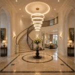 Luxury Alabaster Ring Chandelier | Brass LED Pendant Light - Image 2