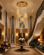 Luxury Spiral Crystal Chandelier | Golden Cascade Pendant Light - Image 4