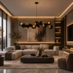 Black Gold Geometric Pendant Light | Polygon Chandelier - Image 2