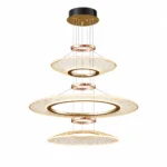 Modern Art Glass LED Pendant Light | Ring Chandelier