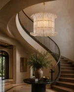 Luxury Scalloped Glass Chandelier | Crystal Pendant Light - Image 4