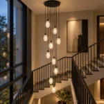 Luxury Alabaster Staircase Chandelier | Stone Pendant Light - Image 2