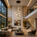 Luxury Alabaster Staircase Chandelier | Stone Pendant Light - Image 3