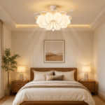 Cream Floral LED Ceiling Fan Light | 42-Inch Hidden Blade Design - Image 4