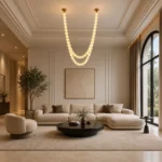 Frosted Glass Bead Chandelier | Modern LED Pendant Light - Image 5