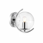 Modern Glass Globe Wall Light | Chrome Wall Sconce